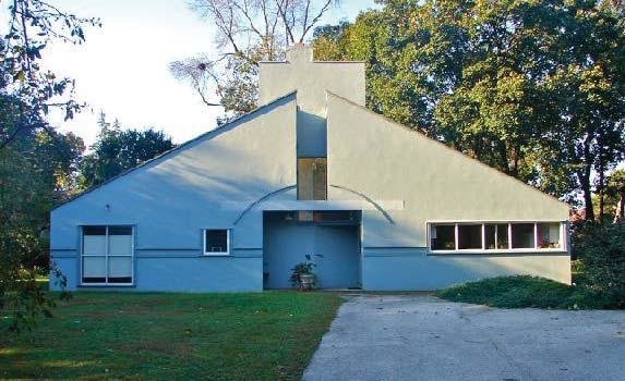 The Vanna Venturi House, an icon of post-modern architecture, is situated on the edge of Pastorius Park.