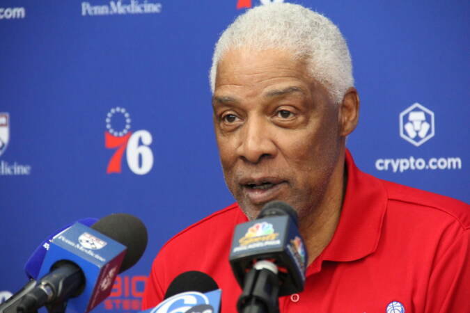 The list of accolades is long for Hall of Famer Julius Erving, who took questions from the media at the Sixers Practice Facility on March 20, 2023.