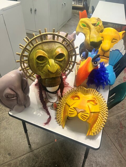 Students used 3D printers to create their headdresses.