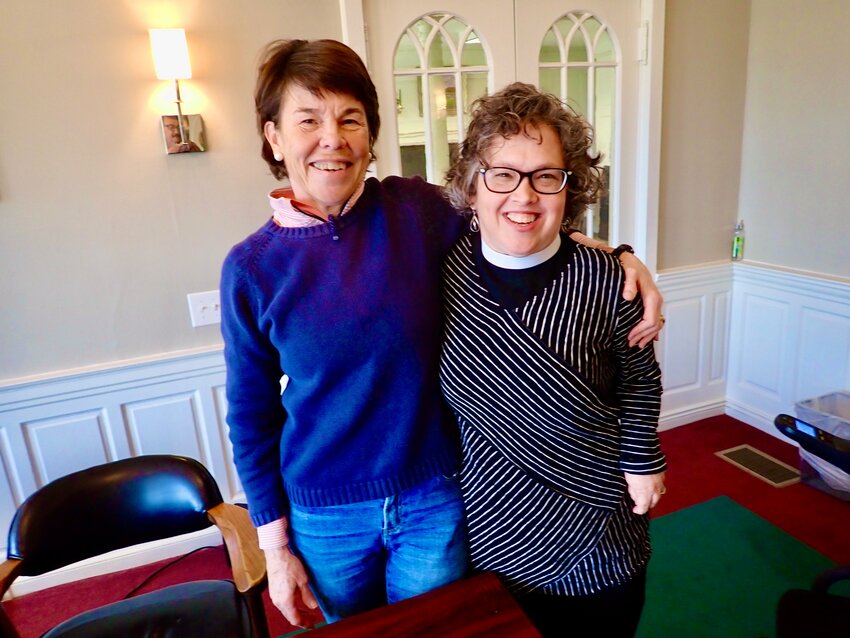 Julie Lawson (left), current chair of the history committee of St. Thomas Episcopal Church, Whitemarsh, and the Rev. Emily Richards, current rector of St. Thomas', are delighted to be celebrating the church's 325th anniversary.