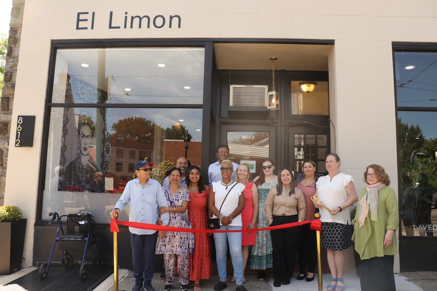 After a long journey, El Limon in Chestnut Hill had its ribbon cutting ceremony on Saturday at 8612 Germantown Ave. Present for the honors were several members of the Jain family (Pawan &amp; Saroj Jain on the far left, parents to Ranjiv &amp; Sanjiv Jain, the two men in the back row along with Jasmine Jain (Sanjiv's daughter), Councilwoman Cindy Bass, Becky Jain (one of the owners), Kea Larson (Becky's daughter), Sally Guerra (manager), Karina Vargas, the creator and founder of El Limon, Courtney O'Neil (executive director), Ann Nevel (retail advocate).    El Limon serves fast casual Mexican food seven days a week from 10:30 a.m. to 10 p.m. There is seating inside as well as outside on their back patio. You may also order food to go and pick up or order through DoorDash for delivery. There are two parking spots in the rear for quick pickups &ndash; so please don't park in front on Germantown Ave. - even if it is for a &quot;quick&quot; pickup.