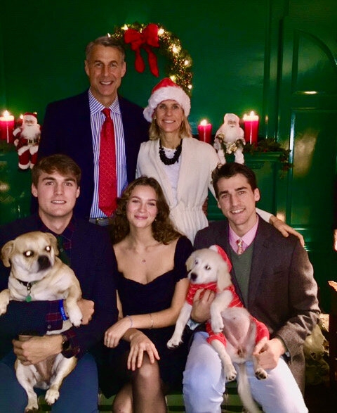 In happier times, William and Leslie Newbold celebrated the Christmas season with their three children &mdash; Chase (from left), Samantha and William &mdash; and their four-legged family members, Madison (left) and Oakley.