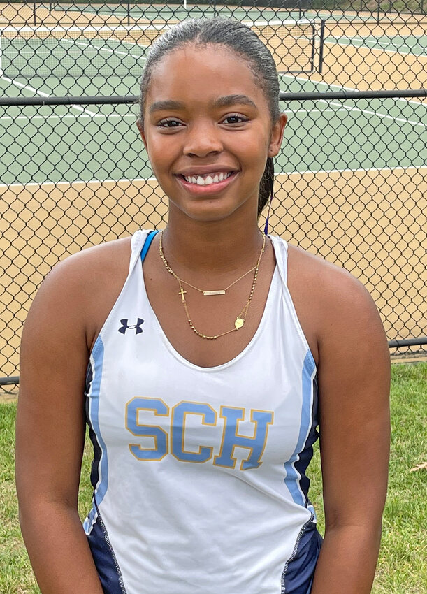 The Blue Devils' senior captain, Ameara Smith, is pictured at the SCH courts.
