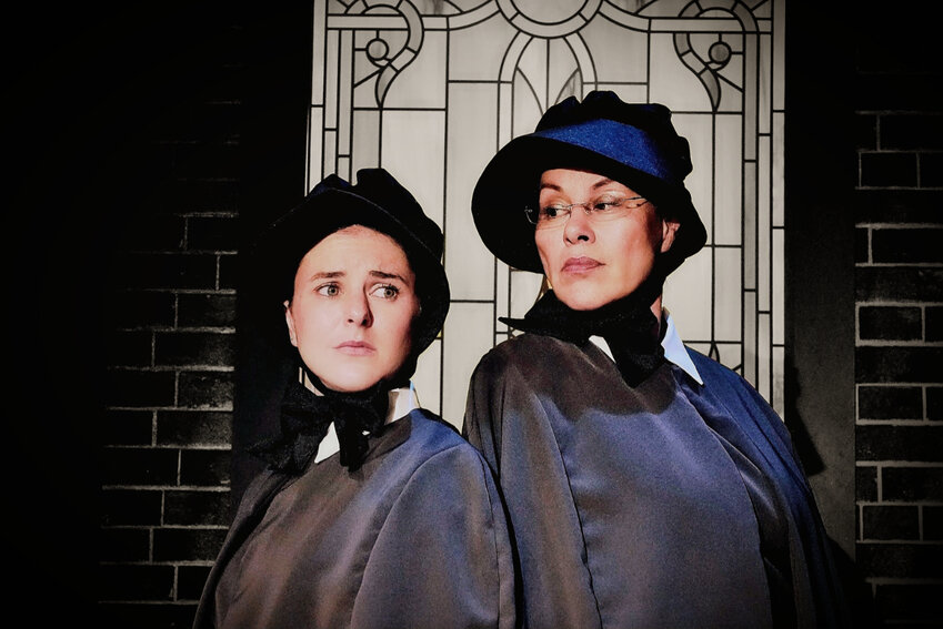 Erin Neupauer plays Sister James (at left) and Heather Ferrel is in the role of Sister Aloysius.