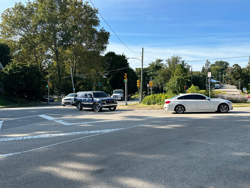 As part of PennDOT's long-term plans for Lincoln Drive, the intersection at Lincoln and Emlen Street will eventually become a traditional intersection that doesn't have a confusing island in the middle of it. Photo by Tom Beck