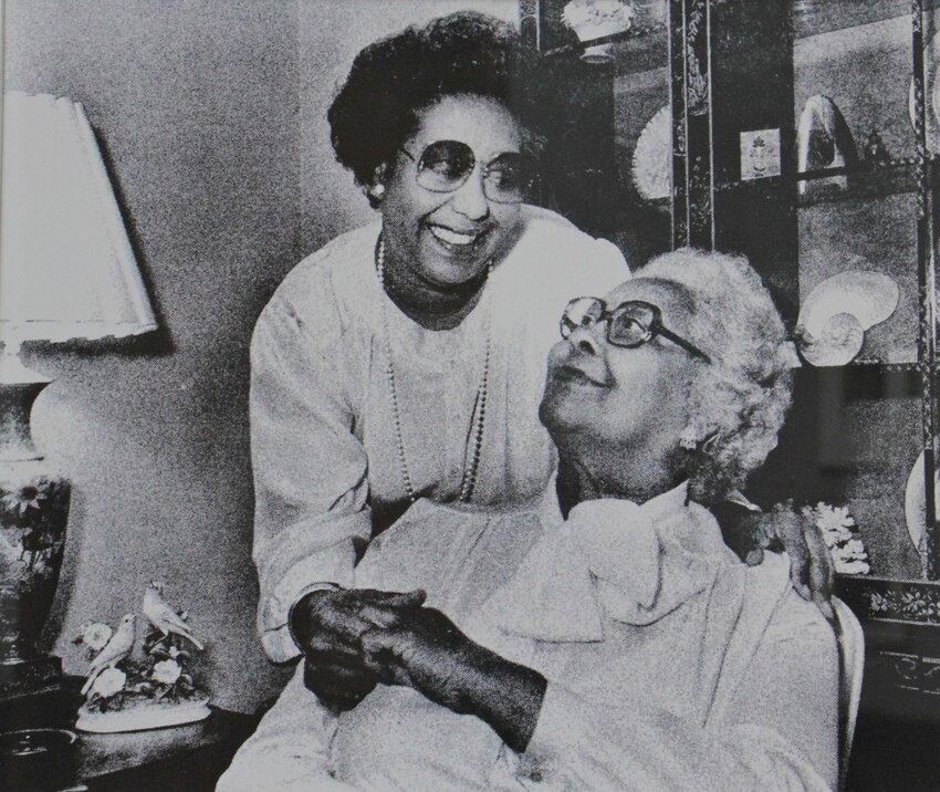 Former School District of Philadelphia superintendent Dr. Constance E. Clayton (left) with her beloved mother Willabell, who inspired Clayton&rsquo;s interest in art and culture.
