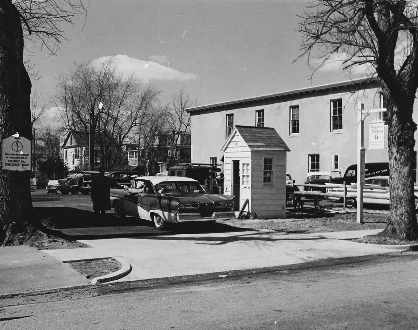 An example of one of the images featured in the &lsquo;Lots to Offer&rsquo; slideshow of Parking Lot 6, now the Turquoise lot on the north side of West Highland Avenue. Shown circa 1961 just after its completion.