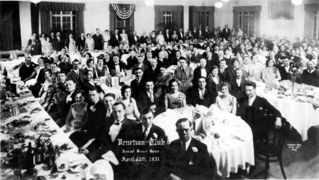 Members and friends of the Venetian Social Club gather for their annual dance in 1931.