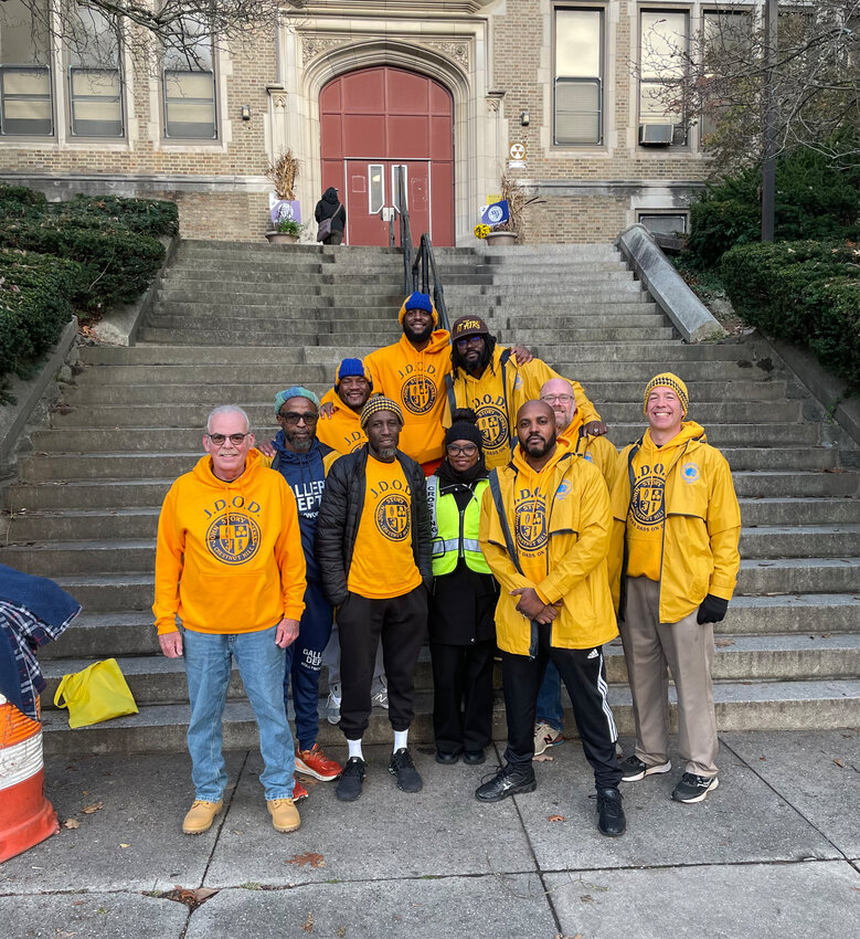 The Jenks Dads on Duty are usually in front of the school entrance as early as 7 a.m., helping students get into the school safely. Members in the top row, from left to right: Maurice Whitaker, Khayri McKinney and Randy Green. Members in the middle row, from left to right: Albert Geiger, Kenneth Searles, Tyler Baber and Benj Baehr. Members in the bottom row, from left to right: Larry Conway and Marcus Dedan Tolbert.