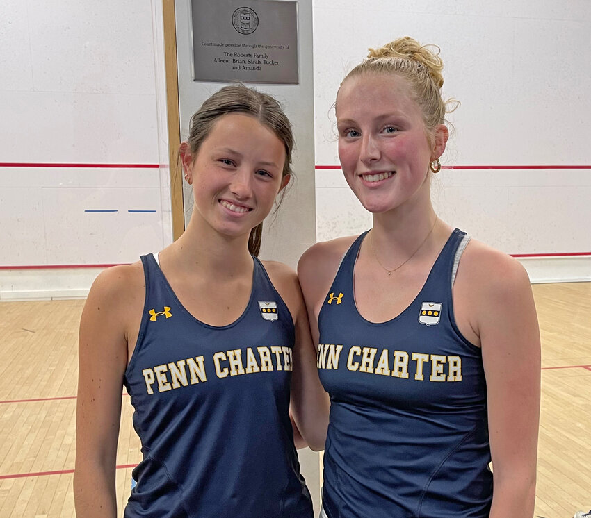 The girls' squash team captains for Penn Charter this season are seniors Savannah Abernethy (left) and Frances Guenther.