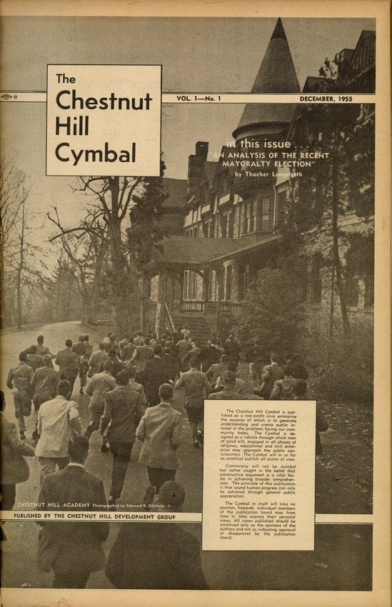 The inaugural issue of the Chestnut Hill Local, then called The Cymbal, was published in December 1955.