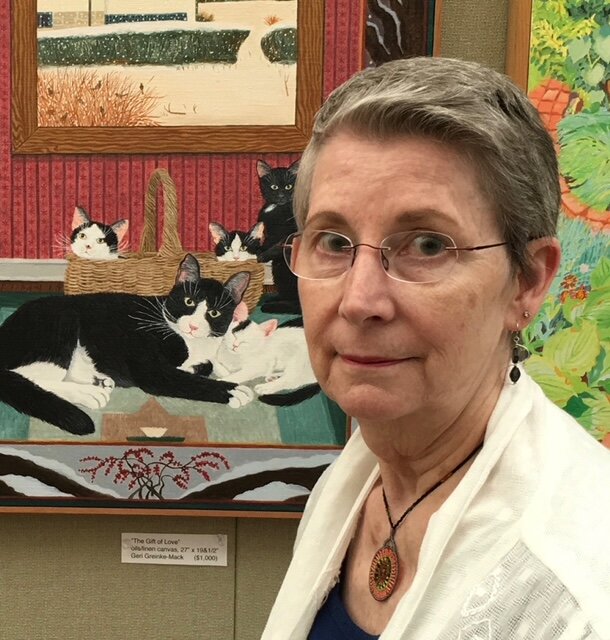 Geri Greinke-Mack's paintings are currently being exhibited at The Top of The Stairs Gallery in Cathedral Village, a Presbyterian senior living community in Upper Roxborough.