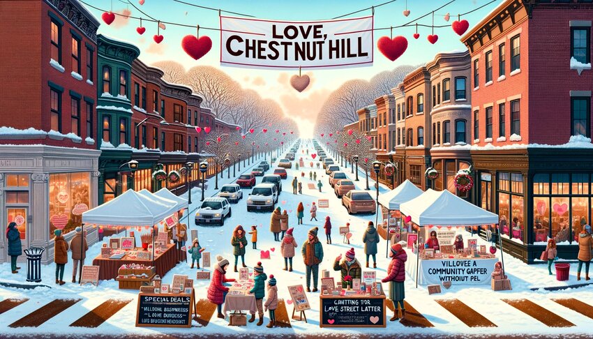 The &quot;Love, Chestnut Hill&quot; event aims to highlight local businesses and their patrons in a Valentine's Day-themed celebration that invites residents not only to shop, but also to share their special memories of the Northwest Philadelphia community.