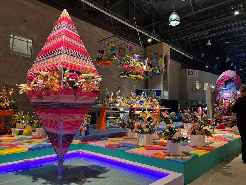 Northwest Philadelphia area exhibitors add to the sights and scents at this year&rsquo;s Philadelphia Flower Show, at the Philadelphia Convention Center through Sunday. Robertson&rsquo;s Flowers and Events of Chestnut Hill offered a vision of boldly colored different shapes in happy co-existence in their display, &ldquo;Harmony in Geometry.&rdquo;