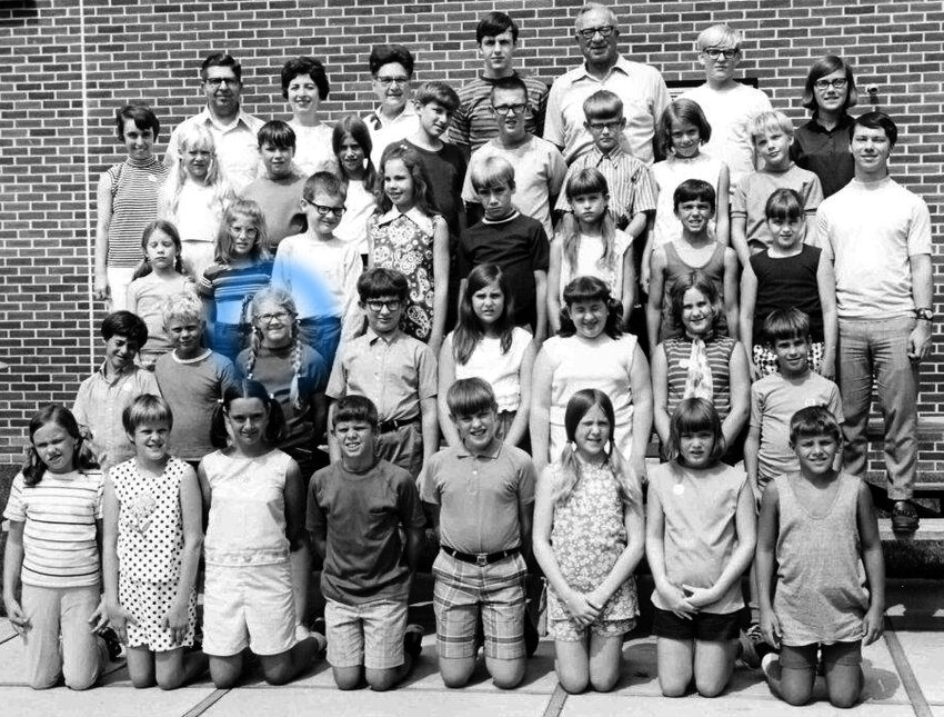 The author (highlighted in blue) at choir camp.