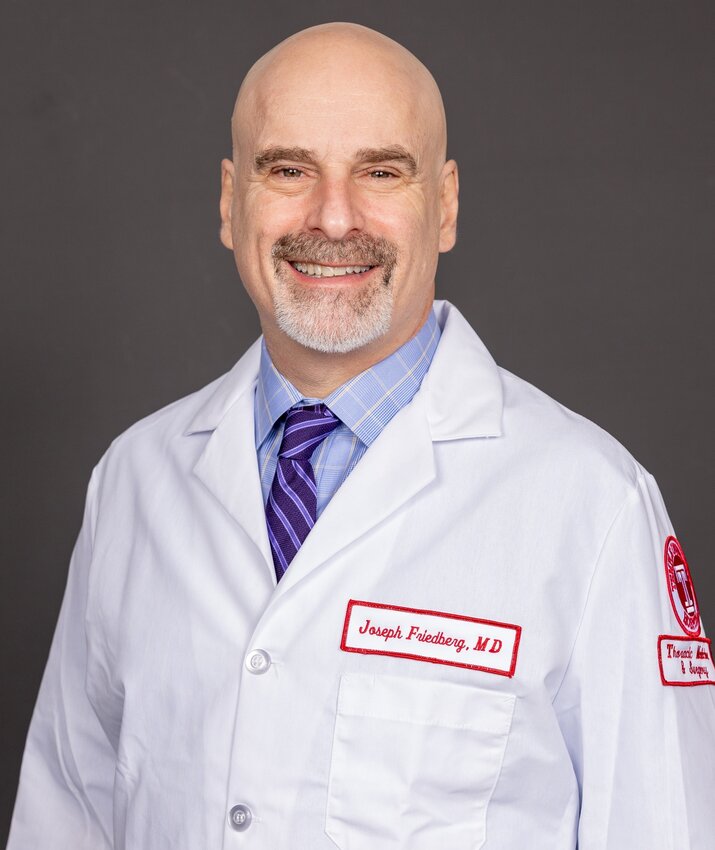 Dr. Joseph Friedberg, thoracic surgeon-in-chief of Temple University Health System, has joined the staff at Temple Health Chestnut Hill Hospital.