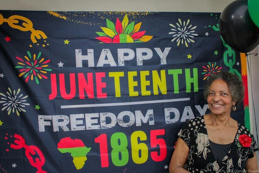 A photo of Gloria Brown, taken at Center in the Park's Juneteenth Celebration on June 16, 2023.