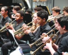 Penn Charter Upper School Band performers.