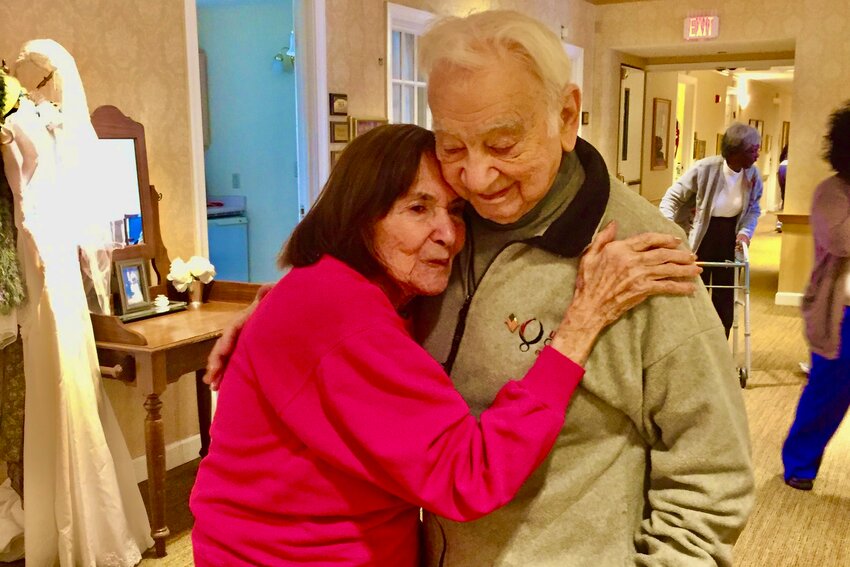 After decades in Wyndmoor, Dr. Schnall and his wife, Dolly, moved to the Sunrise Assisted Living complex in Abington (where this photo was taken) until Dolly died in 2020 at age 96.