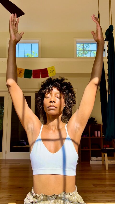 Desiree Pressley, who was certified to teach yoga in 2023 at the Kripalu Center for Yoga &amp; Health in Massachusetts, teaches gentle yoga, chair yoga and Kripalu yoga at her new Chestnut Hill studio.