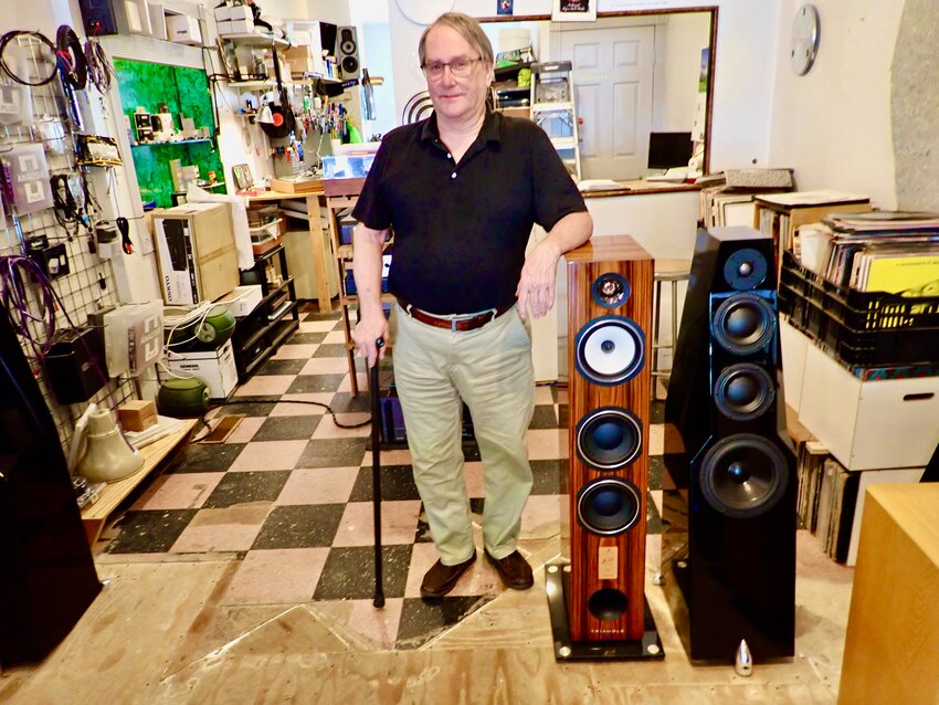 Bill McKinley sells audio equipment and entire sound systems at Chestnut Hill Audio, 8022 Germantown Ave., an &ldquo;old school&rdquo; business that was started 42 years ago.