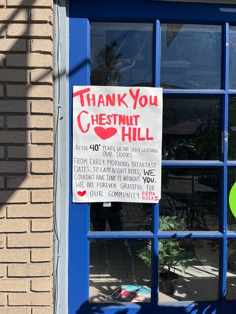 The sign on the door at Fiesta Pizza says it all.