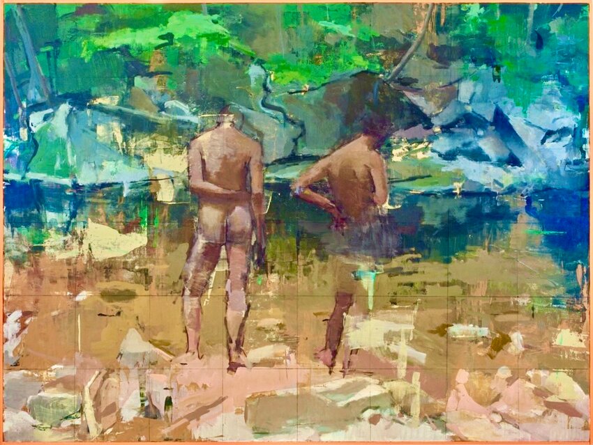 &ldquo;Wissahickon Bathers,&rdquo; 30&rdquo; x 40&rdquo;, oil on board, by Joseph Lozano