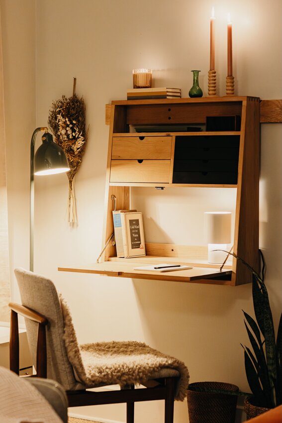The designer makes generous use of warm light in her IQL studio.
