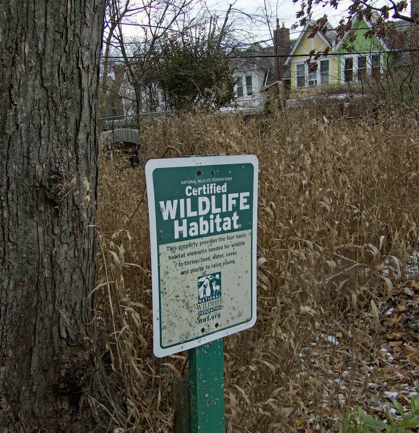 Cliff and Nancy Hence&rsquo;s yard has a marker from the National Wildlife Federation indicating that it is a certified wildlife habitat.