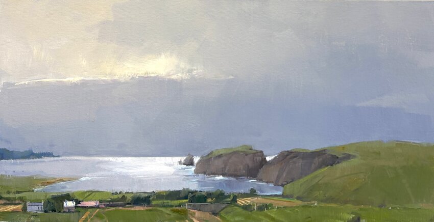 &ldquo;Donegal Rocks,&rdquo; 2025, oil on canvas by Jeffrey Reed