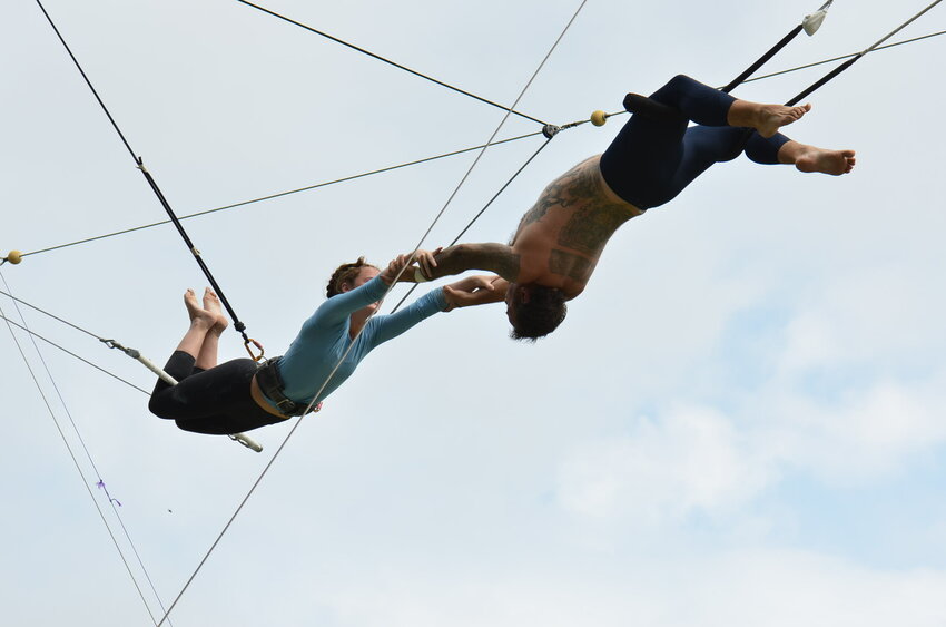 Visitors from as far away as Canada come to Wahoo Trapeze to try the acrobatic activity.