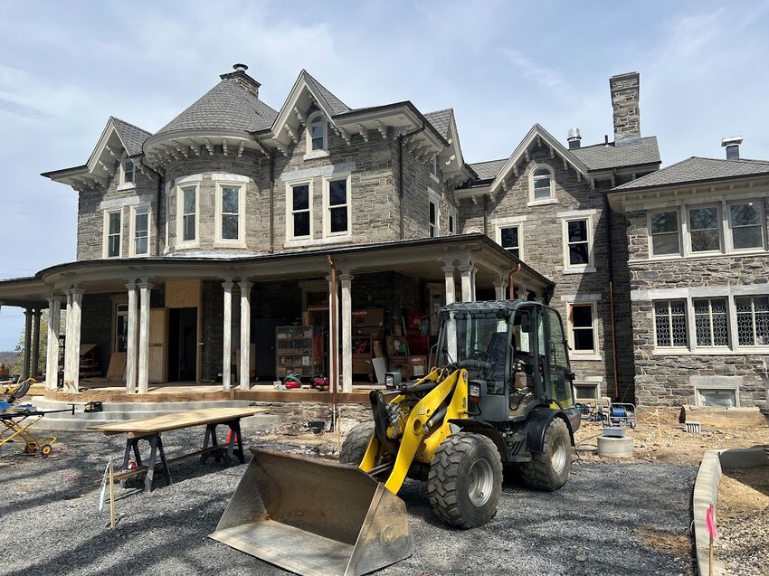 Construction continues at Woodmere's Frances M. Maguire Hall for Art and Education, scheduled to open in fall 2025.
