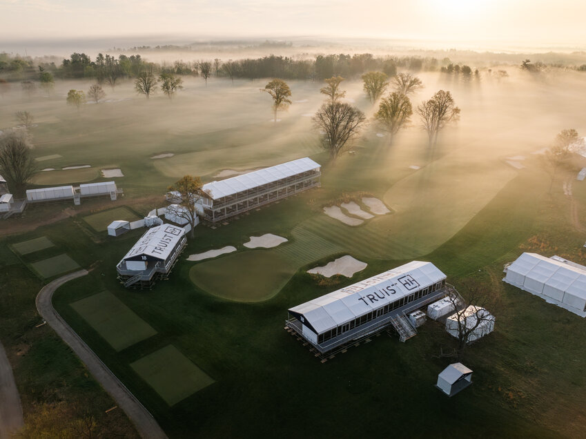 Roughly 50,000 square feet of hospitality space was constructed for the Truist Championship at the Philadelphia Cricket Club.