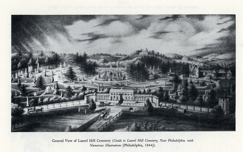 An original 1844 rendering of the gatehouse.