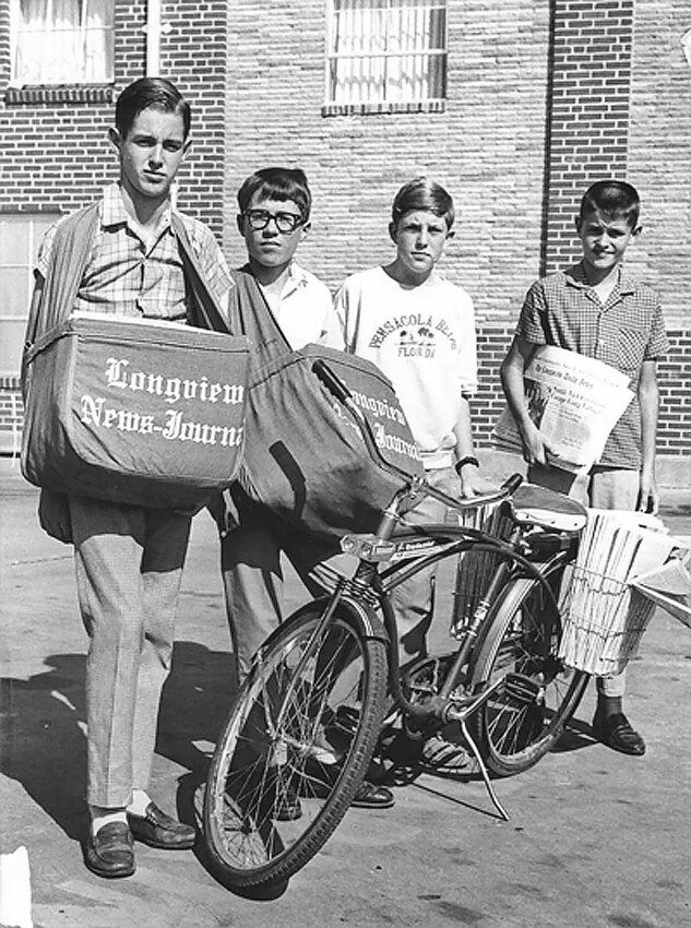 These four teenagers delivered newspapers in Longview, East Texas, in the 1950s.