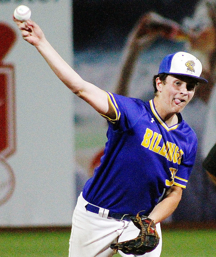 BILLINGS&rsquo; NOAH WOODY delivers a pitch home against Galena at U.S. Baseball Park on Tuesday.
