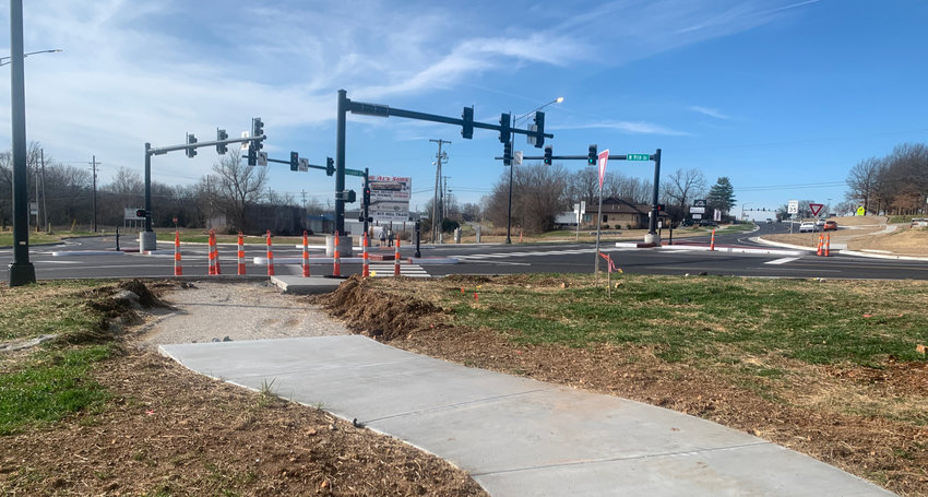 THE INTERSECTION OF WEST JACKSON STREET AND STATE ROUTE NN is wider through a cost-sharing partnership between the city of Ozark and MoDOT.