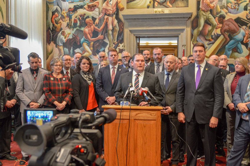 THE MISSOURI GENERAL ASSEMBLY REPUBLICAN CAUCUS held a press briefing at the Capitol in Jefferson City on the first day of the 2022 legislative session.