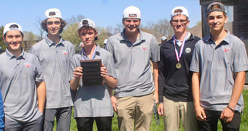 NIXA&rsquo;S GOLF TEAM includes (l-r) includes Meyer Lively, Noah Naugle, Chandler Burch, Johnathan Miller, Jordan Hatman and Chance Wilhite.