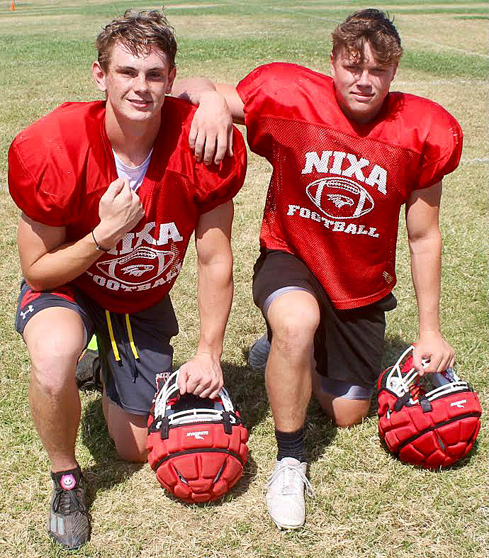 NIXA&rsquo;S CORBIN SPEAKS AND TY HARTMAN will lead the Eagles into their season-opener Aug. 26 at Webb City.