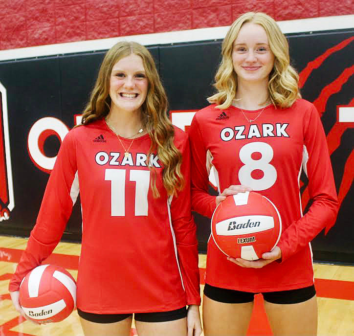 OZARK'S TERRA VENABLE AND SKYLAR HILTON will start for the Lady Tigers at the net.