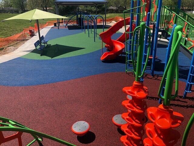 The new inclusive playground at McCauley Park will open to the public on May 1, 2023.