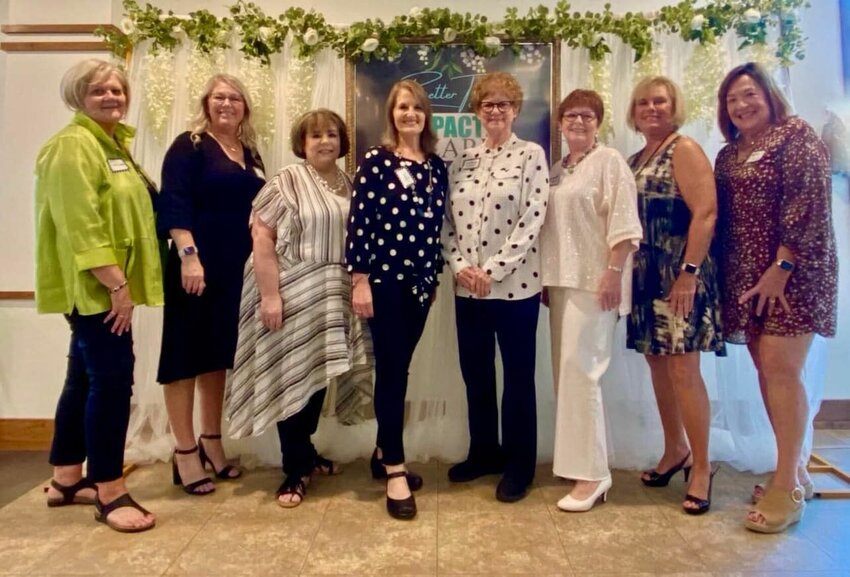 Event Committee members the night of the event include (from left): Jadonna Rice, Angela Stevens, Jenny Brashear, Betty Knowles, Heather Alder, Yvonne Bilyeu, Patty Quessenberry and Kathy Purvis.