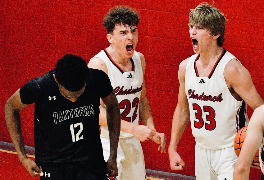CHADWICK'S TRISTAN SMITH AND CLAYTON GARRISON let out hollers in celebration.