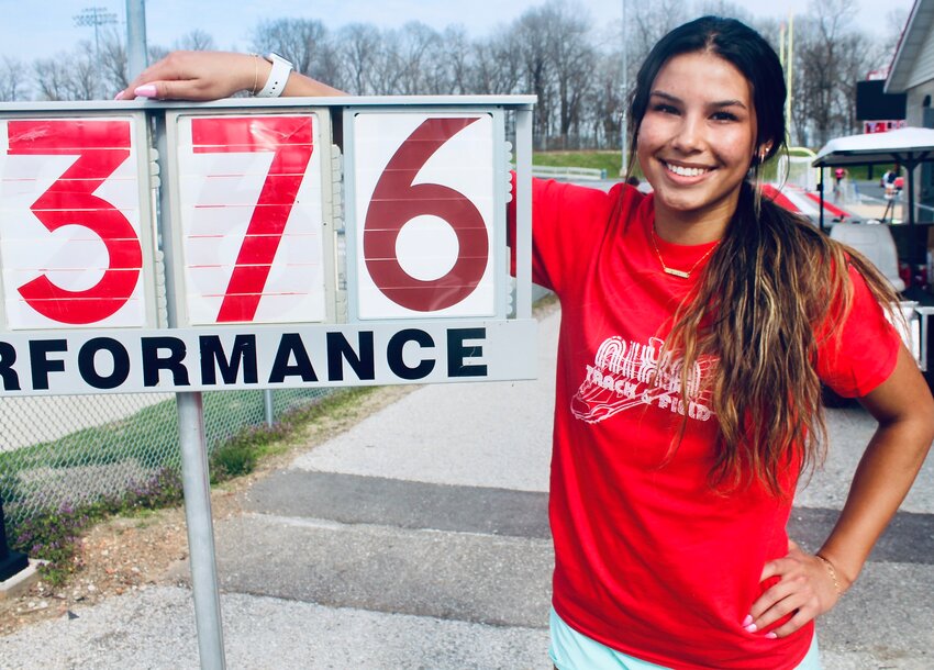 NIXA'S RYLEE ENG set a personal record of 37-6 in the triple jump a year ago.