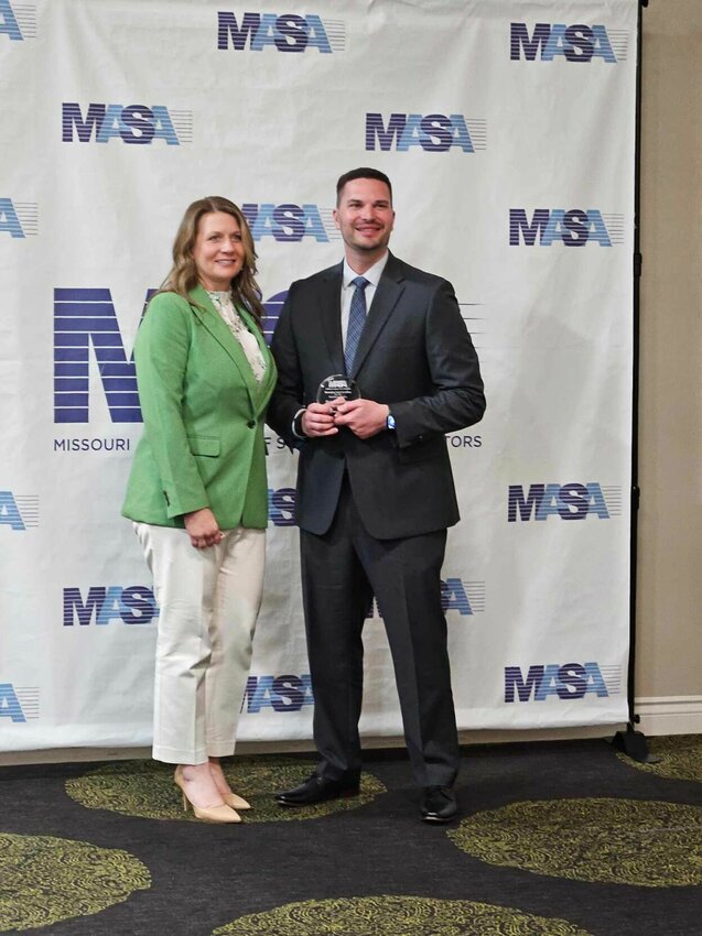 Dr. Brian Breeden received an Emerging Superintendent award at the March 20, 2024, Missouri Association of School Administrators conference.
