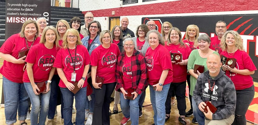 Ozark School District’s 2024 retirees were honored during an all-staff meeting on April 22, 2024.