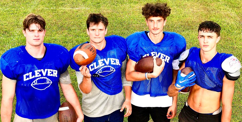 CLEVER'S JACK WHITLINGER, REX DETERS, XAVIER ROBINSON AND GAGE EVANS will lead the Jays into their Week Three Mid-Lakes Conference opener at Reeds Spring on Friday.