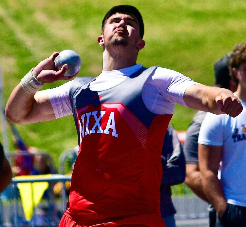 NIXA'S JACKSON CANTWELL gets set to unleash a throw.