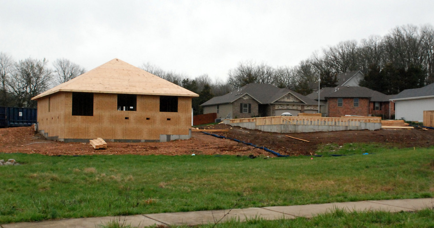 NEW HOUSES GO UP on Daisy Falls Drive in eastern Nixa just off of Cheyenne Road.